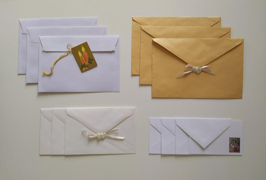 Assorted envelopes, optical white and cream white